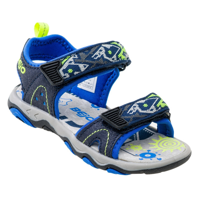 Bejo Kinder/kinder elsi leren sandalen UTIG1289_navylakebluelime large