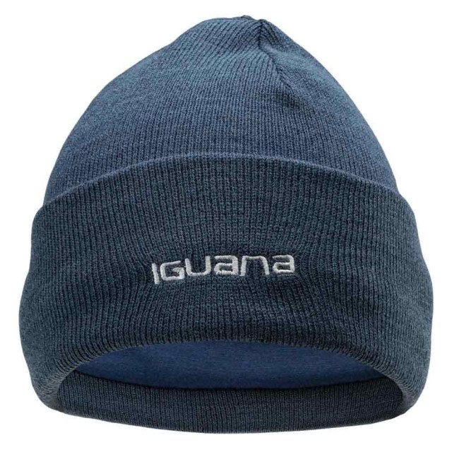 Iguana Dames lea geribbelde wintermuts UTIG600_navybluemelange large