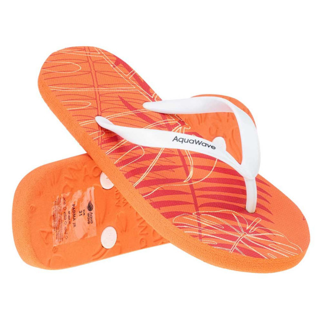 Aquawave Teenslippers padma monstera met print voor kinderen/kinderen UTIG1198_persimmon large