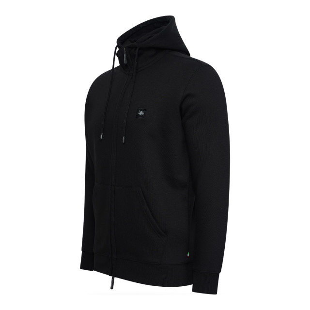 Cappuccino Italia Fleece zip hood cap-fle-hzi-blk-XXL large