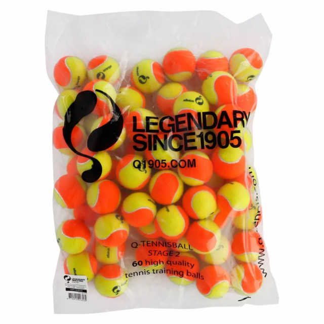 Q1905 Q-tennisbal st2 60pcs/bag yellow-orange QE-0260-ye large