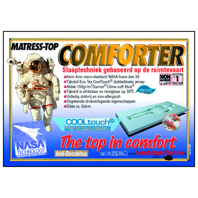 Comforter Nasa-visco-traagschuim topmatras 80x210cm 2842810 large