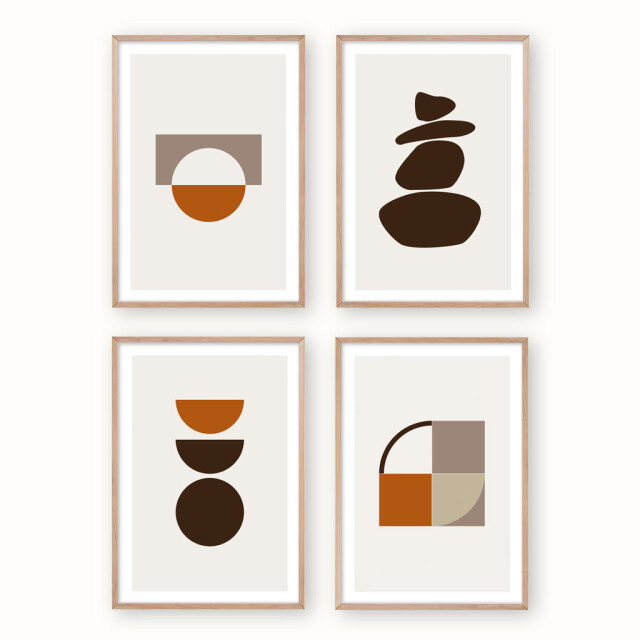 HomeDeco Set van 4 unieke a4 prints minimal japandi 2418674 large