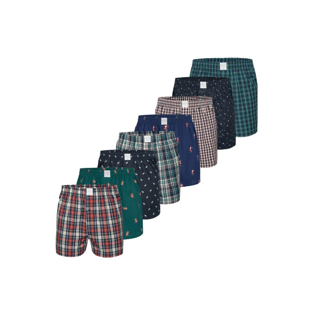 MG-1 Wijde winter boxershorts heren geblokt / kerst prints 8-pack MG1-224A+920 large