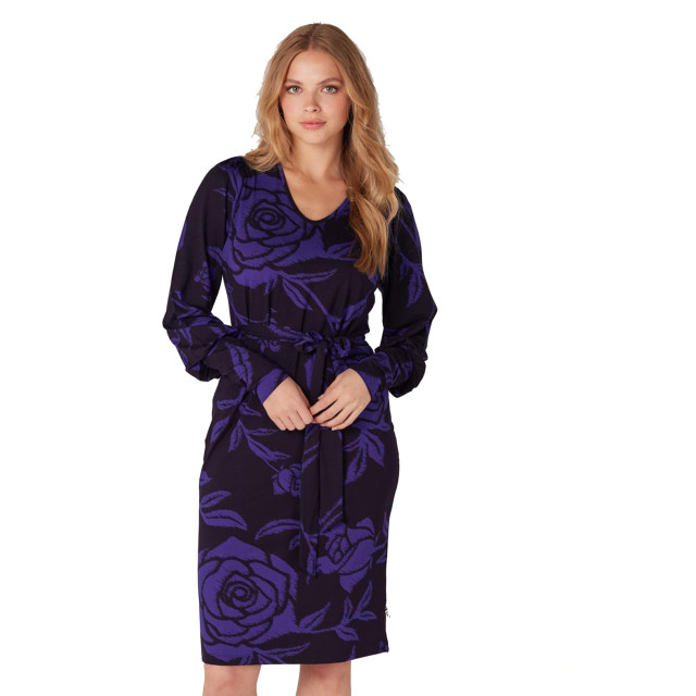 Jansen Amsterdam Vbf501 jersey print dress jet w23 000975 black/purple W23 000975 large