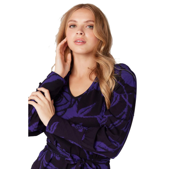 Jansen Amsterdam Vbf501 jersey print dress jet w23 000975 black/purple W23 000975 large