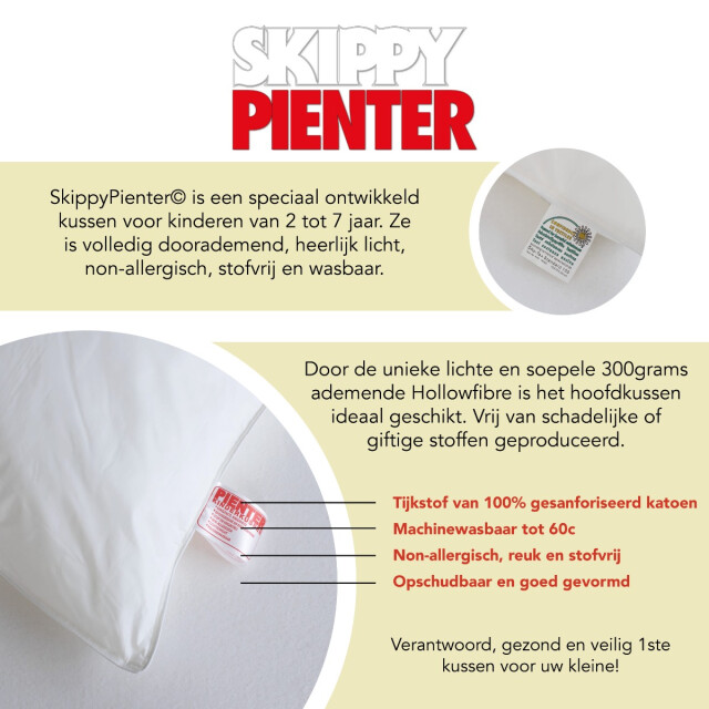 NachtrustOnline Skippy pienter | uniek kinderkussen non-allergisch | speciaal kinderkussen voor 3060039 large