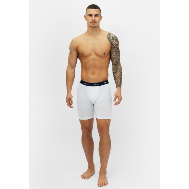 Phil & Co Boxershorts heren met lange pijpen boxer briefs 4-pack wit / grijs PH-LB-ON-13 large