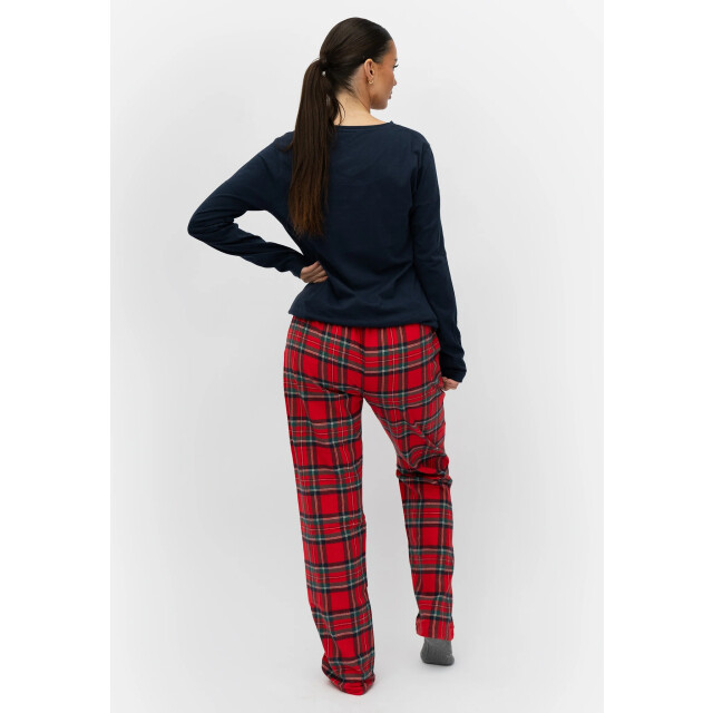 By Louise Dames pyjama set met flanellen pyjamabroek donker BL-226-02 large