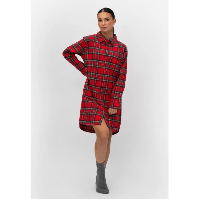 By Louise Dames pyjama nachthemd flanel geruit BL-228-00-S/BL-282-02 large