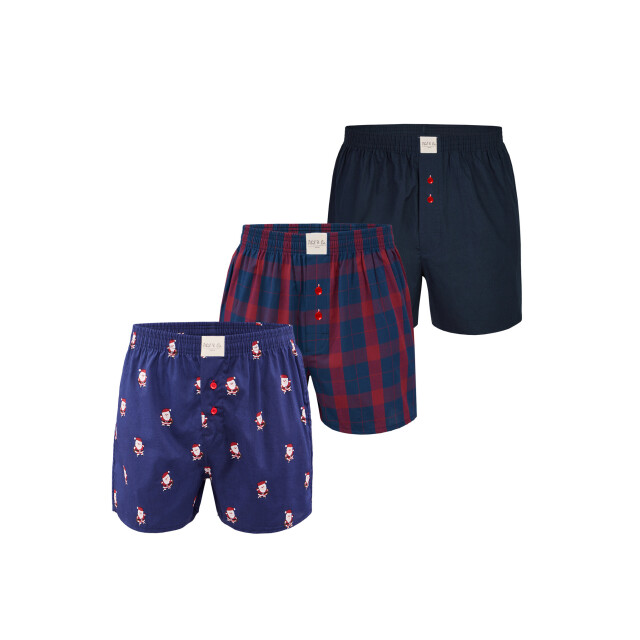 Phil & Co Heren wijde boxershorts kerst multipack 3-pack PH-918 large