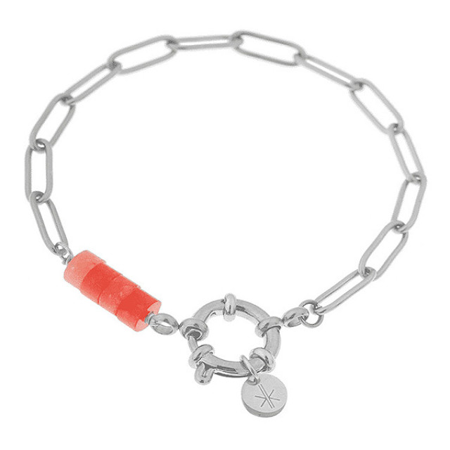 Label Kiki Armband hold on coral silver Hold on coral - silver large