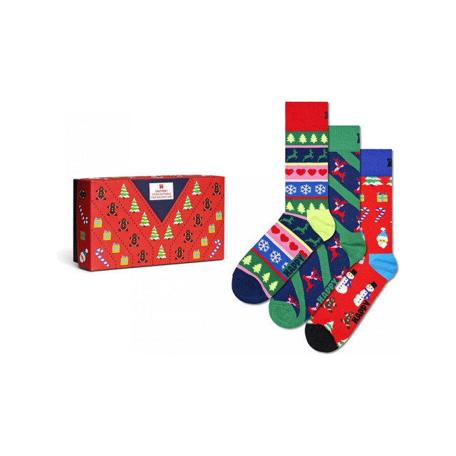Happy Socks Giftbox 3p sokken x-mas sweater multi P000328 large