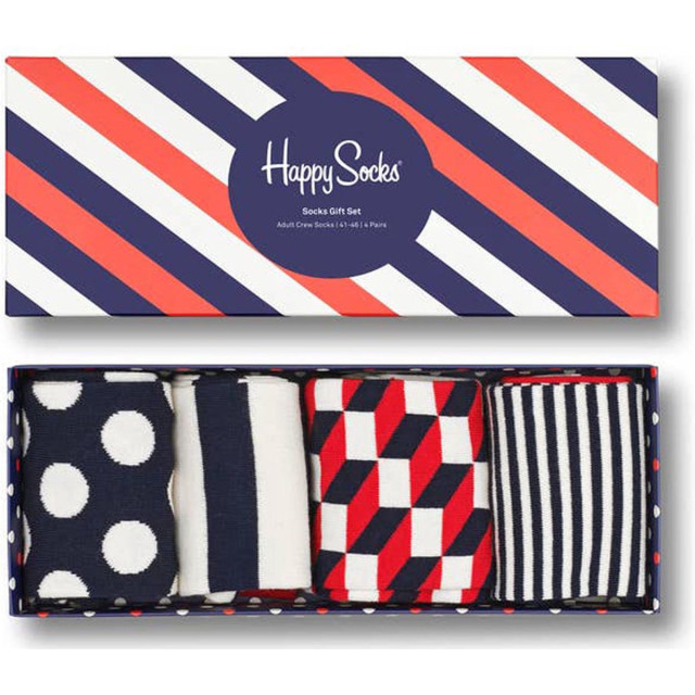 Happy Socks Classic navy 4-pack gift box XBDO09-6002-36-40 large