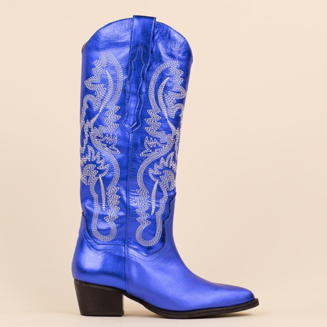 DWRS Label Cowboyboots 271179 tulsa kobalt metallic dames maat: leer 271179KOBALT large