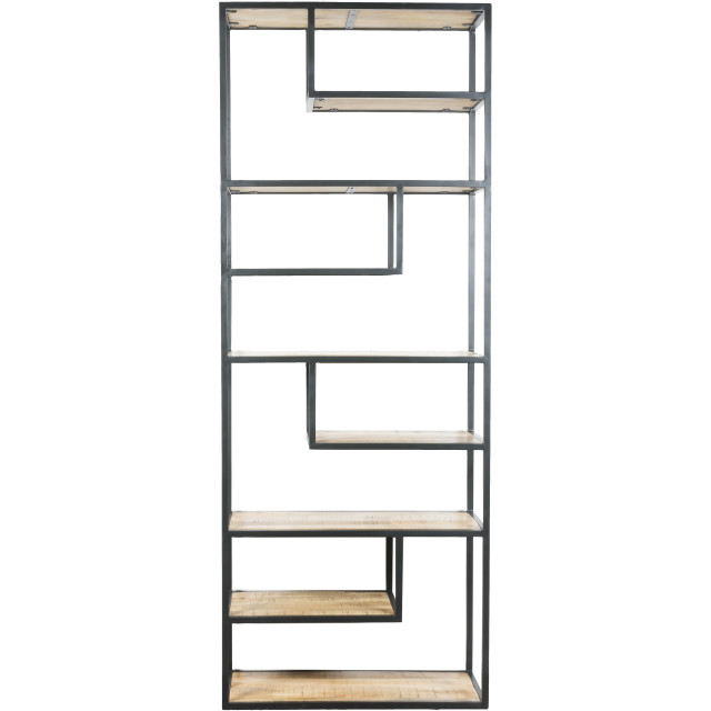 Home67 Vakkenkast huub hout 210 x 80 cm roomdivider 2647602 large