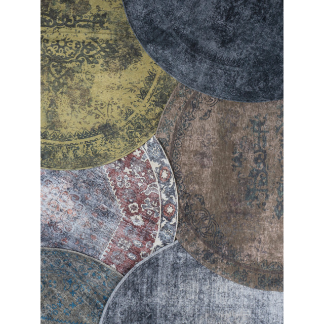 Veer Carpets Vloerkleed juud rond grijs/zwart ø120 cm 2647629 large
