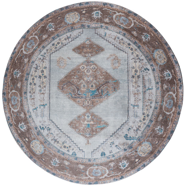 Veer Carpets Vloerkleed karaca blue/brown 06 rond ø120 cm 2648189 large