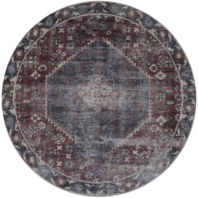 Veer Carpets Vloerkleed madel rond rood/blauw ø120 cm 2647613 large