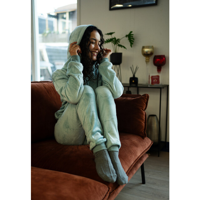 Apollo Dames huispak loungewear fleece incl capuchon pastel blauw 000123956004-Comb-B large