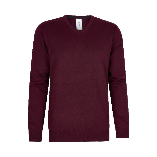 Hønk Bordeaux pullover katoen met v-hals 180537-1DARKB large