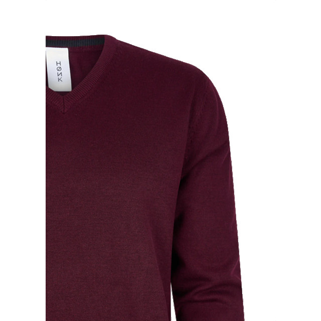 Hønk Bordeaux pullover katoen met v-hals 180537-1DARKB large