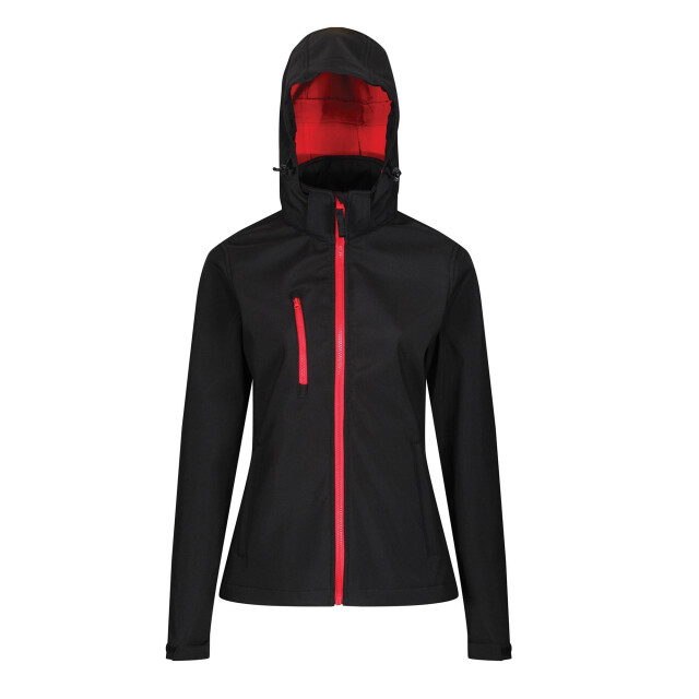 Regatta Dames 3 layer membrane soft shell jas UTRG5518_blackred large