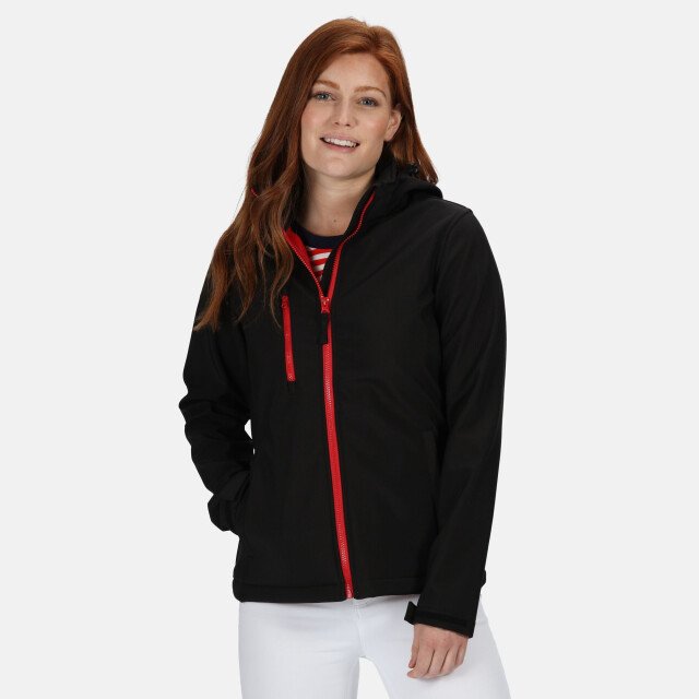 Regatta Dames 3 layer membrane soft shell jas UTRG5518_blackred large