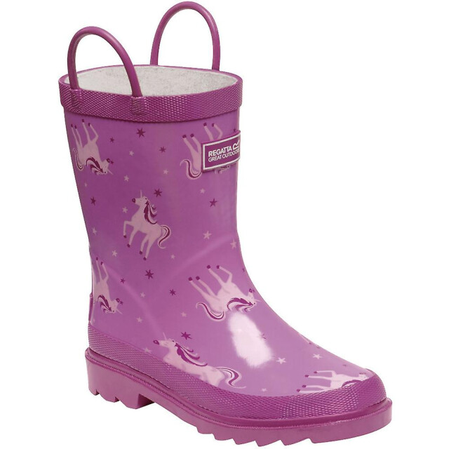 Regatta Geweldige outdoors kinder minnow pattermed wellington kaplaarzen UTRG1250_unicornredochre large