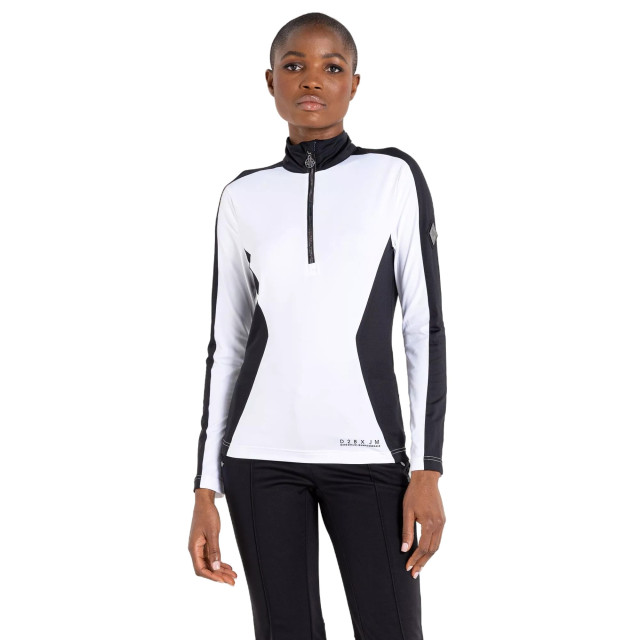 Dare2b Dames julien macdonald excursive contrast half zip fleece top UTRG8627_whiteblack large