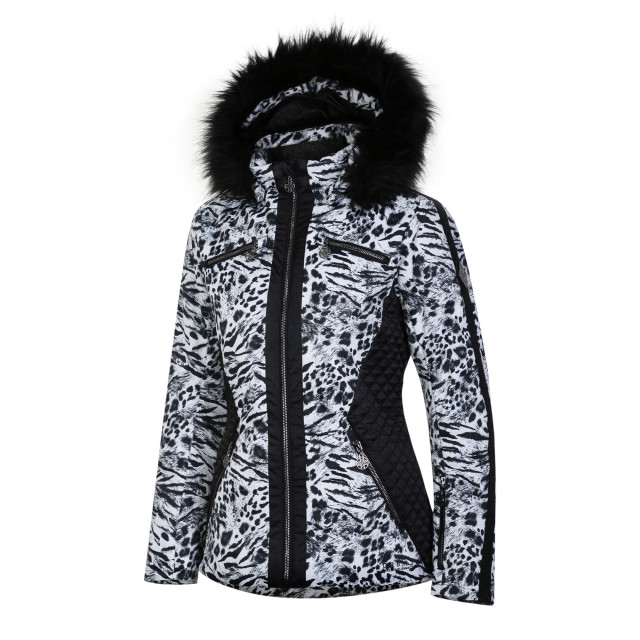 Regatta Dames julien macdonald mastery ski-jack met dierenprint UTRG8492_whiteblack large