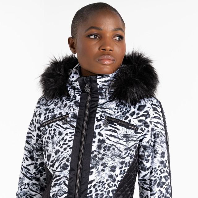 Regatta Dames julien macdonald mastery ski-jack met dierenprint UTRG8492_whiteblack large