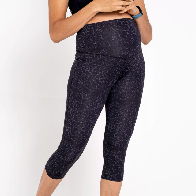 Dare2b Dames influential ii molecular print maternity 3/4 leggings UTRG8432_black large