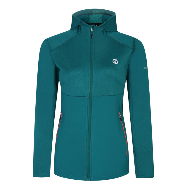 Dare2b Dames convey ii hooded core stretch midlayer UTRG8681_fortunegreenmarl large