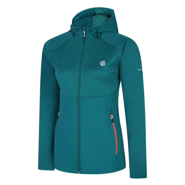 Dare2b Dames convey ii hooded core stretch midlayer UTRG8681_fortunegreenmarl large