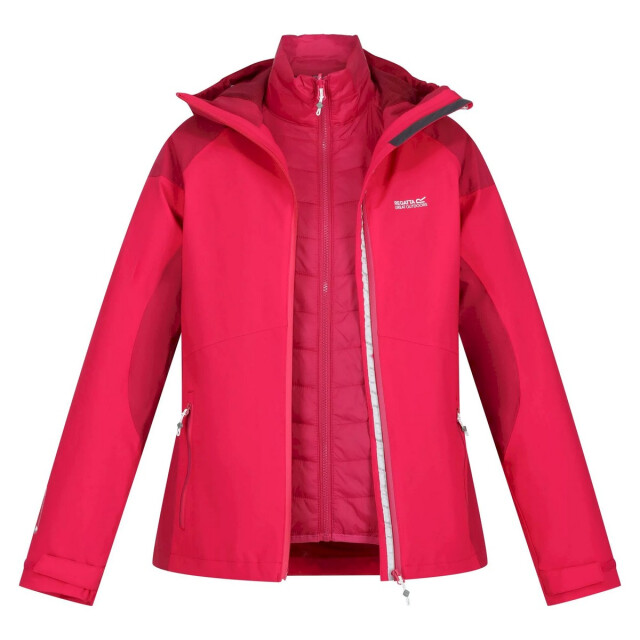 Regatta Dames wentwood vii 2 in 1 waterdichte jas UTRG8279_pinkpotionberrypink large