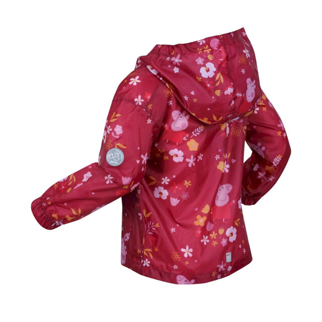 Peppa Pig Regatta childrens/kids floral packaway waterproof jacket UTRG8239_berrypinkautumn large