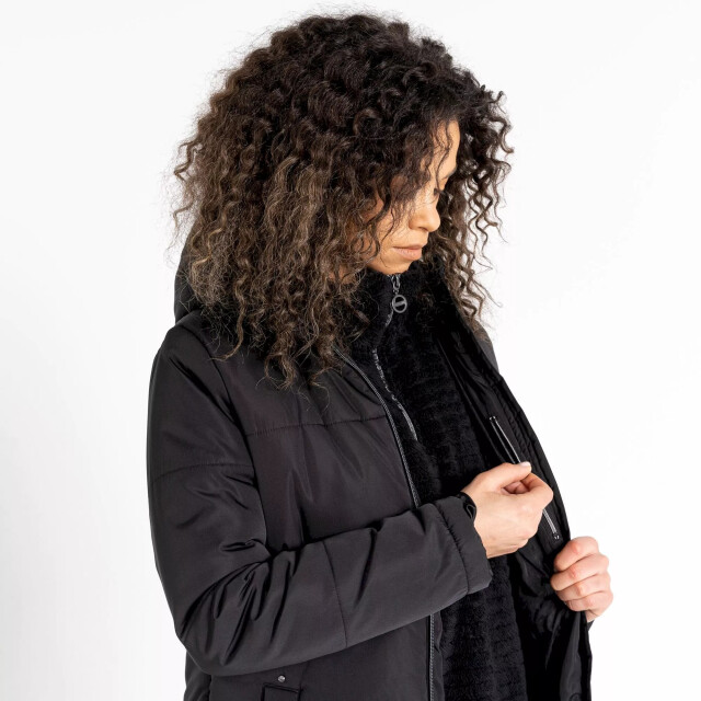 Dare2b Dames reputable gewatteerde jas over de hele lengte UTRG8345_black large