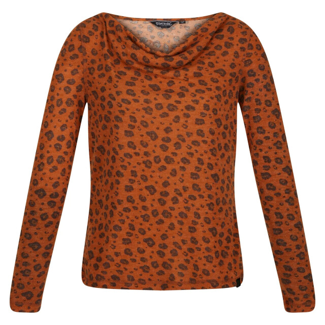 Regatta Dames frayda top met luipaardprint koehals UTRG8187_copperalmond large
