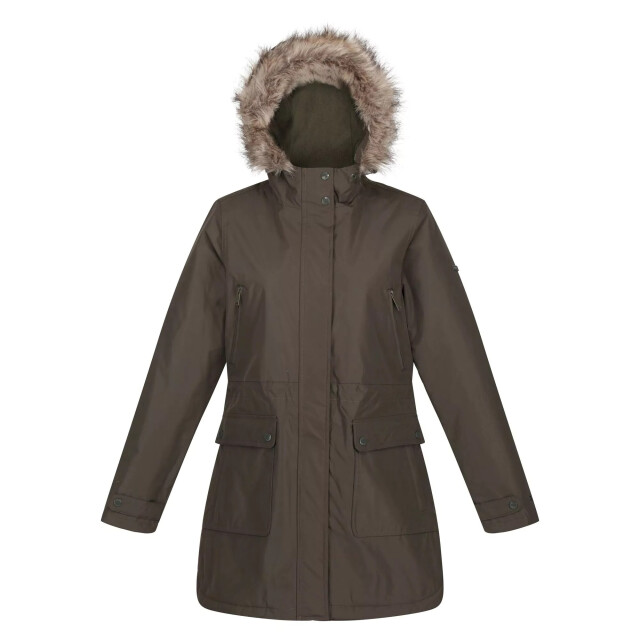 Regatta Dames sabinka parka met bontrand UTRG8148_darkkhaki large