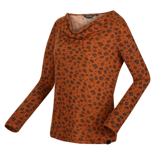 Regatta Dames frayda top met luipaardprint koehals UTRG8187_copperalmond large