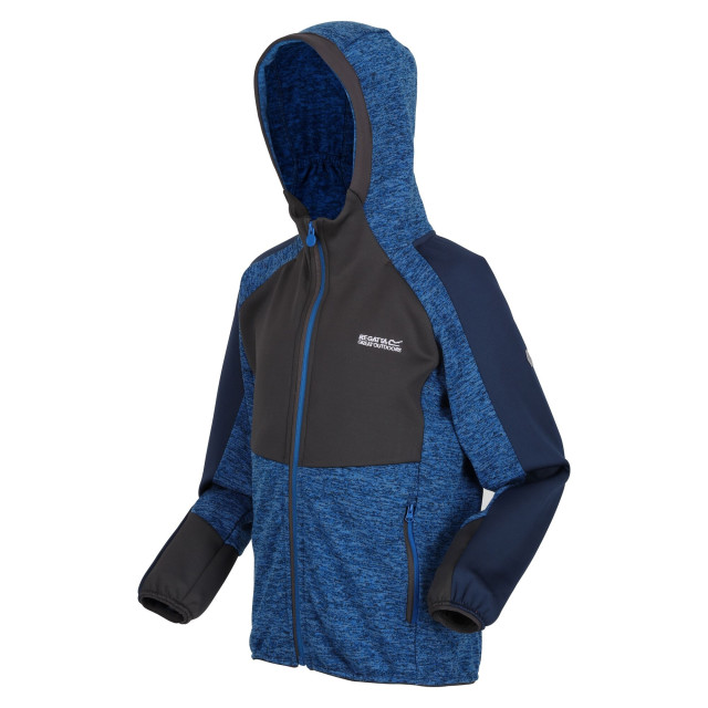 Regatta Childrens/kids dissolver vi marl fleece full zip hoodie UTRG7964_skydiverbluedarkgrey large
