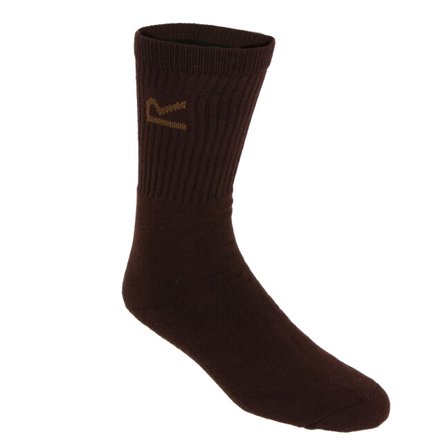 Regatta Geweldige outdoors heren katoenen rich casual sokken (3 per verpakking) UTRG786_brownmarl large
