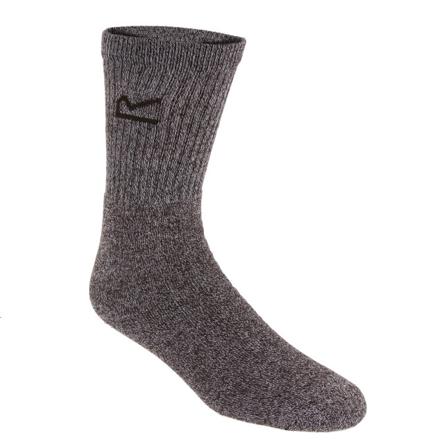 Regatta Geweldige outdoors heren katoenen rich casual sokken (3 per verpakking) UTRG786_brownmarl large