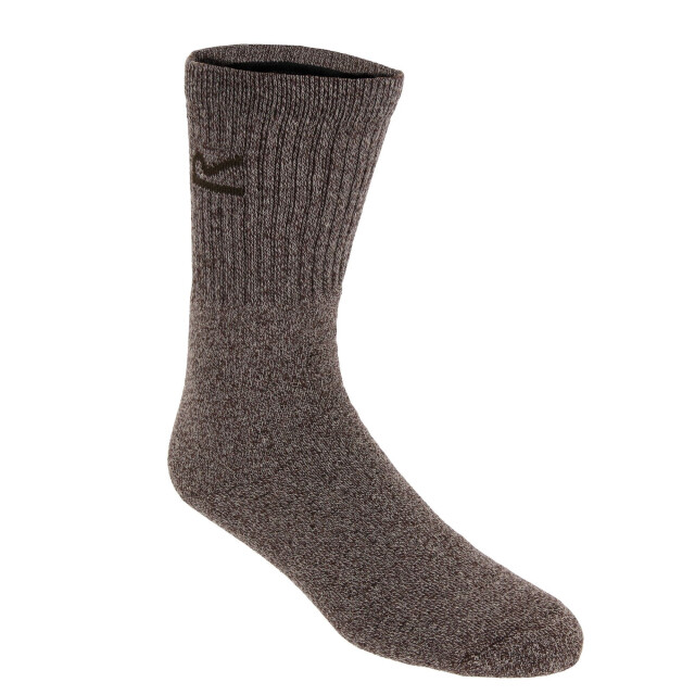 Regatta Geweldige outdoors heren katoenen rich casual sokken (3 per verpakking) UTRG786_brownmarl large