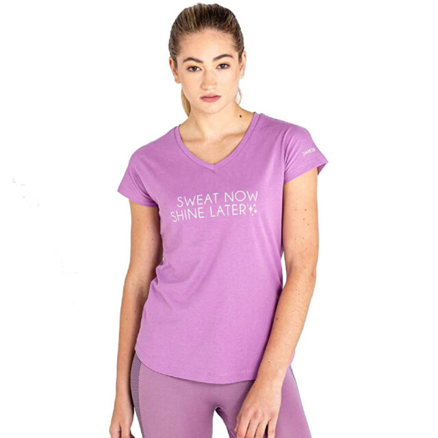 Dare2b Dames moments ii tekst t-shirt UTRG7775_dustylavender large
