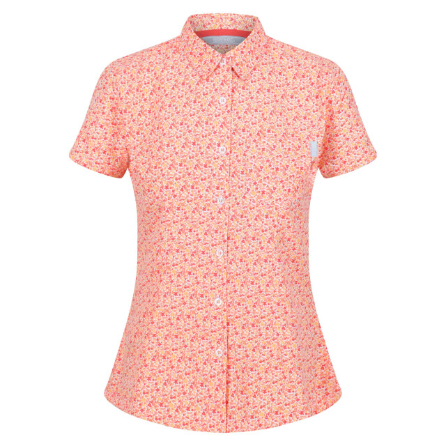 Regatta Dames mindano vi ditsy print shirt UTRG7533_papaya large