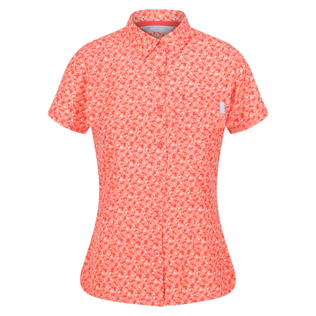 Regatta Dames mindano vi ditsy print shirt UTRG7533_fusioncoral large