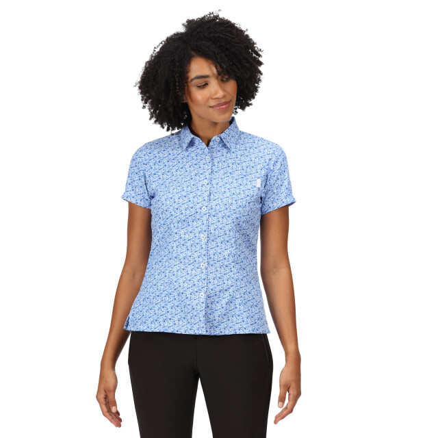 Regatta Dames mindano vi ditsy print shirt UTRG7533_sonicblue large