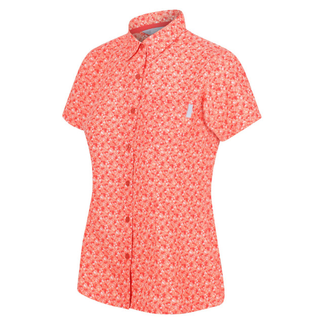 Regatta Dames mindano vi ditsy print shirt UTRG7533_fusioncoral large